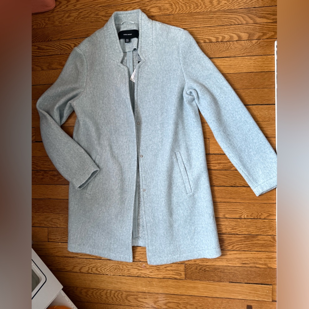 Vero Moda Light Blue Coat - Size Large - NWT